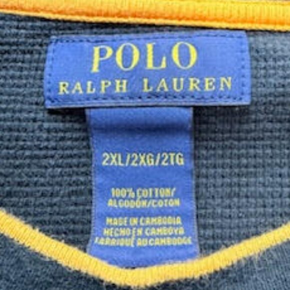 Polo Ralph Lauren Men’s Waffle Knit Long Sleeve Sweater 2XL Black - Picture 3 of 10